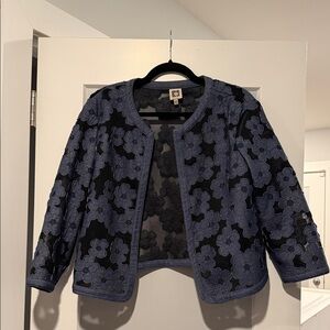 Anne Klein Black and Blue Lace Jacket